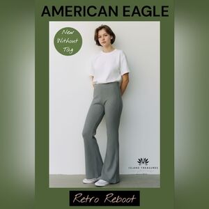 New American Eagle Waffle Knit Flare Pants Size Medium